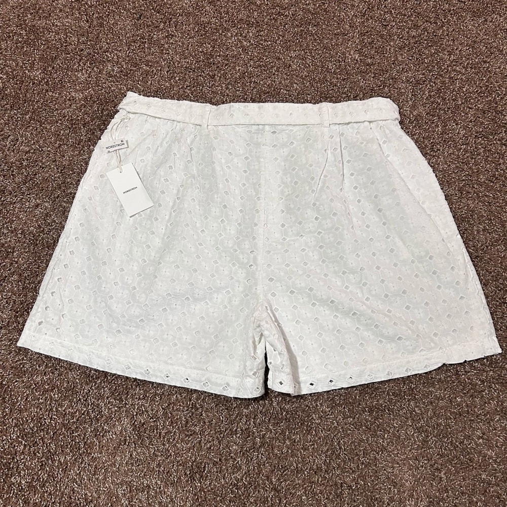Nordstrom White High Waist Shorts - Picture 2 of 8